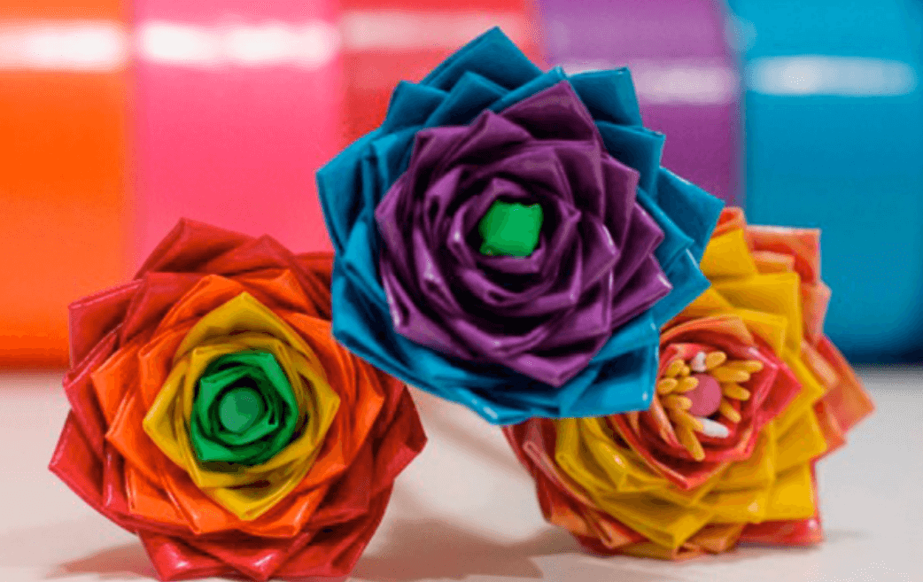 Duct tape flowers