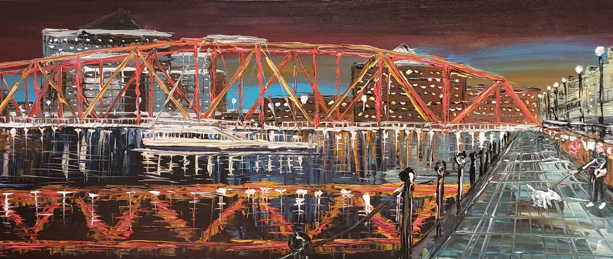 Detroit Bridge by night