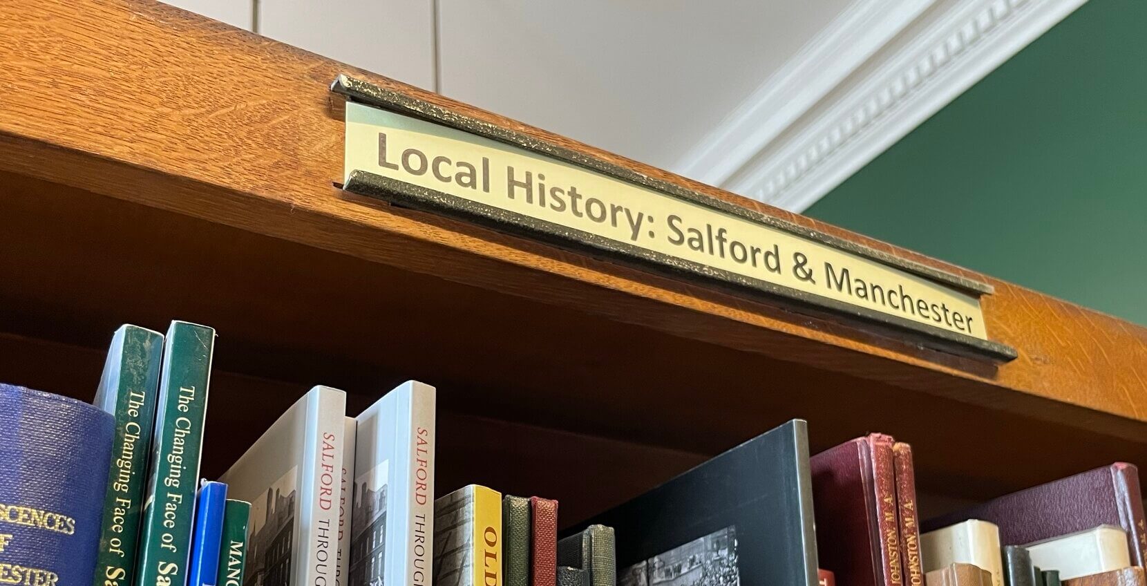 Local history books in the library.