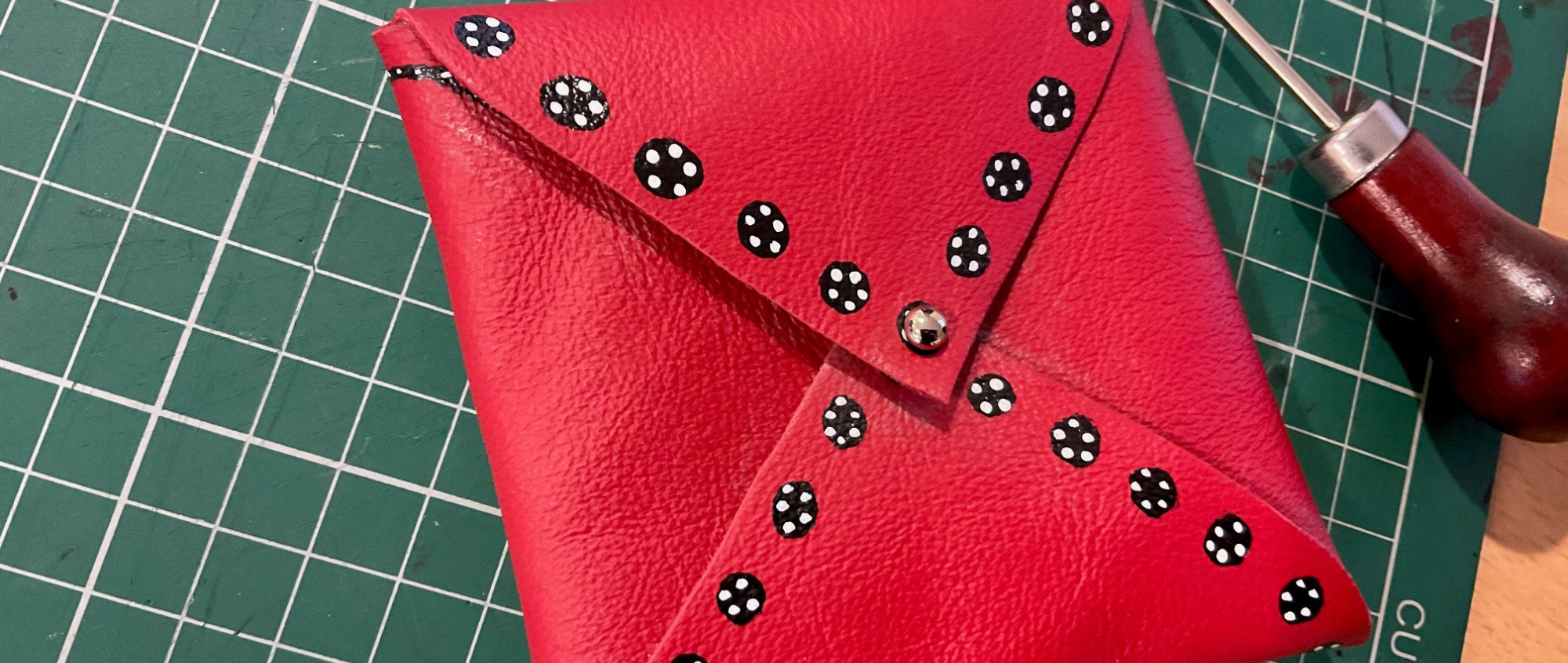 Red leather purse