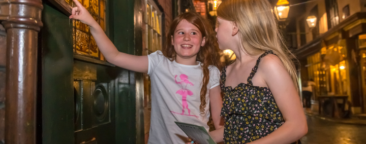 Two young girls on the Victorian street