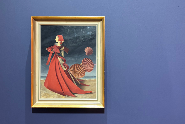 Painting on a blue background