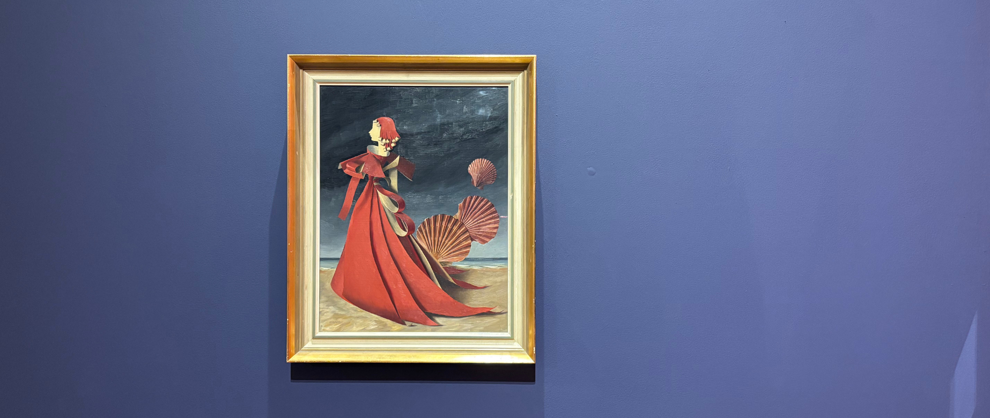 Painting on a blue background