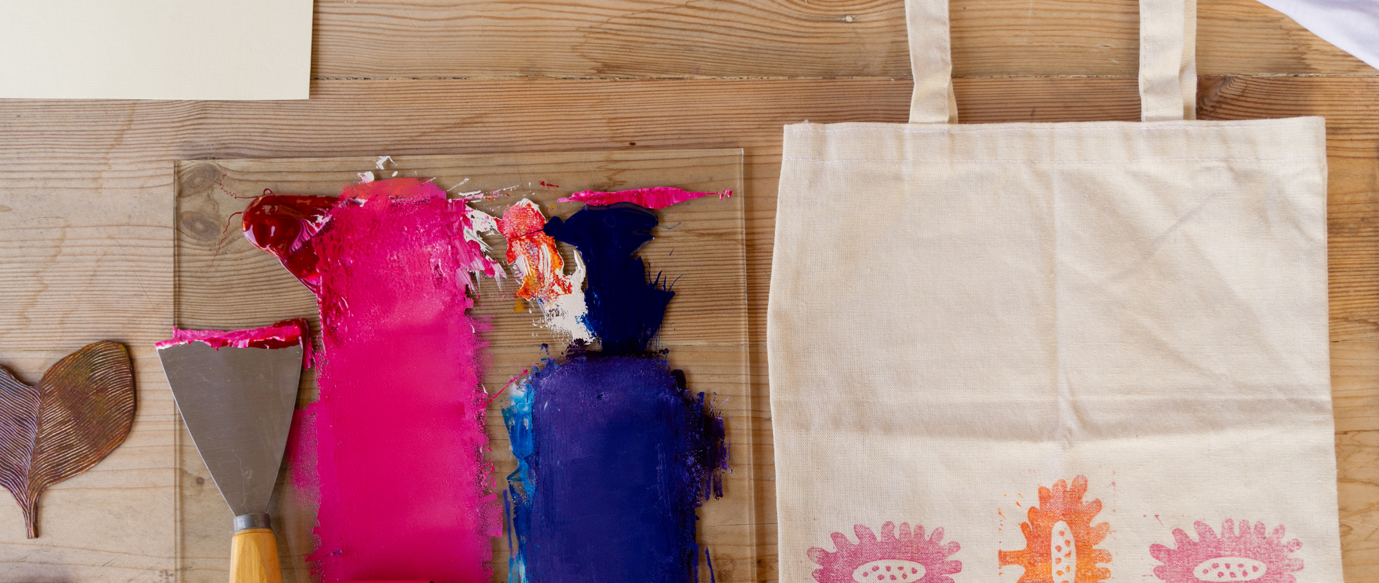 Tote bag and paint