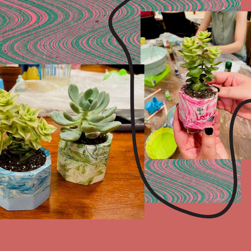 Jesmonite plant pots