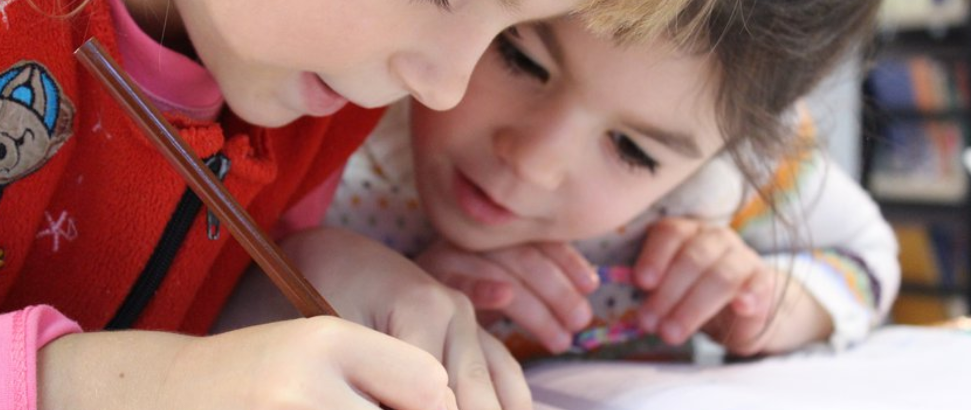 Children writing