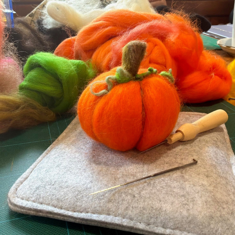 Needle felted pumpkins