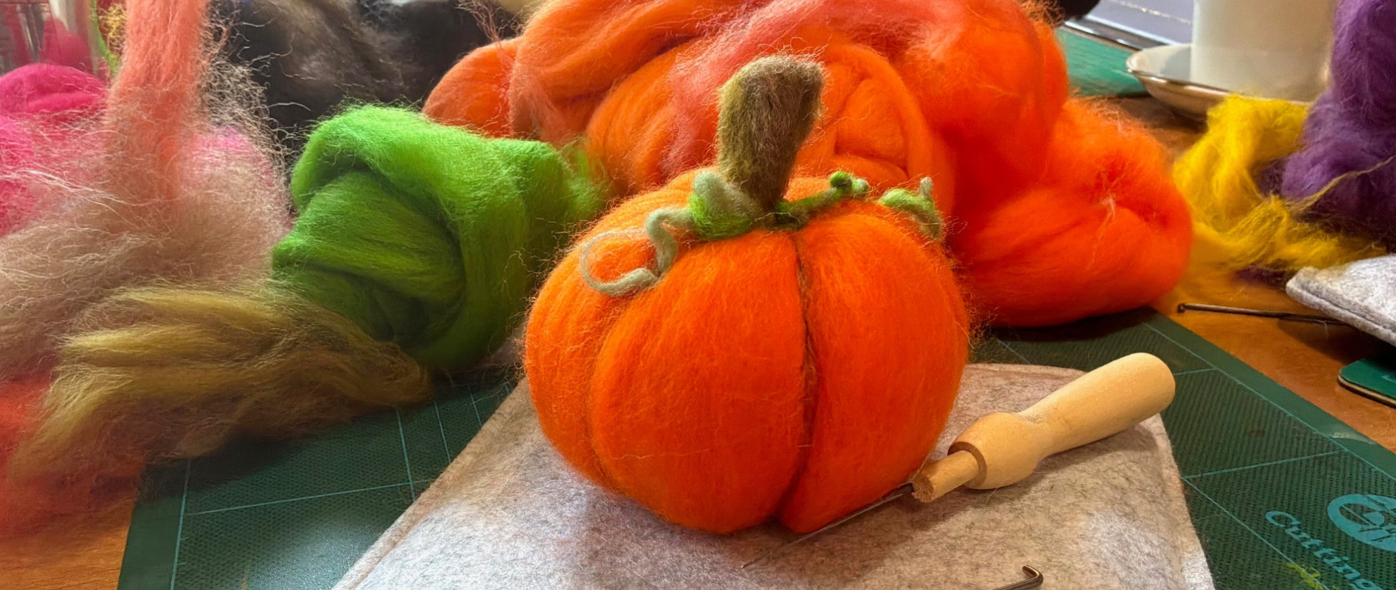 Needle felted pumpkins